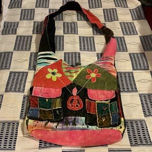 Rising International Cotton Patchwork Shoulder Bag Pink